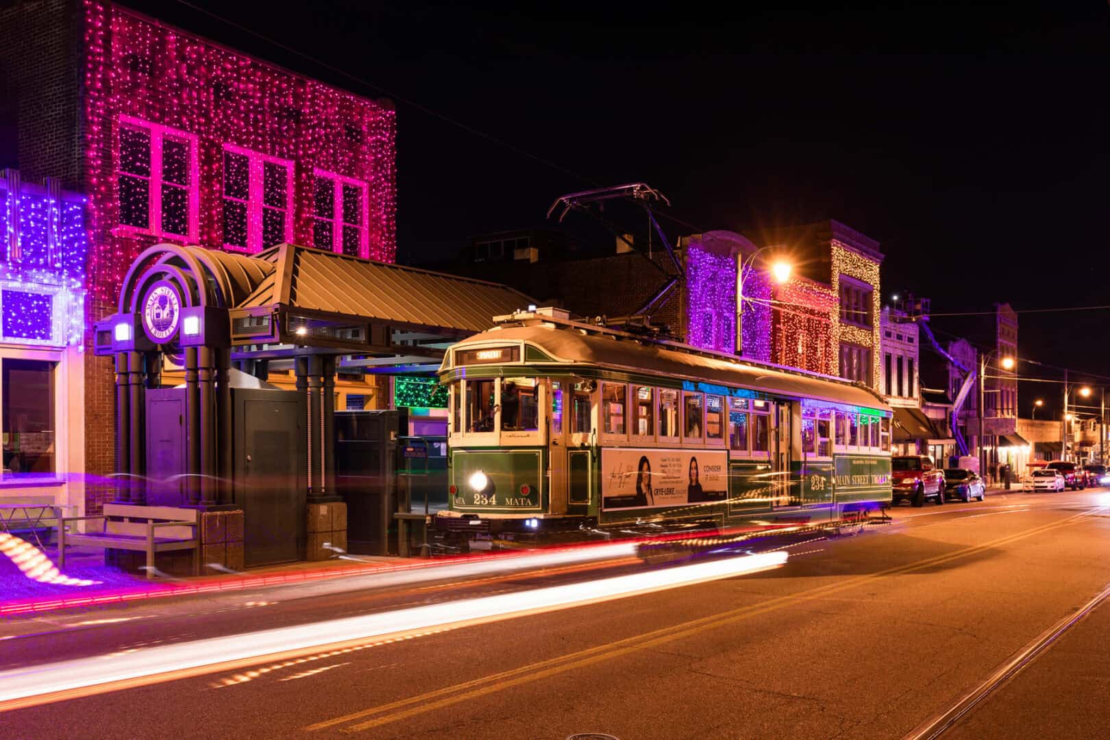 Tolley Night on South Main trolley south main lights